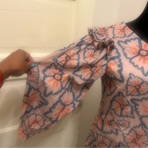 NEW Anthropologie Atelier 1756 Nadia Floral One-Shoulder Romper Coquette Medium - Picture 2 of 12